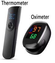 Kit de Monitoreo: Termómetro Infrarrojo y Mini Oxímetro