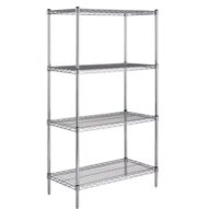 Estantería Metálica Cromada 4 Niveles – 1219 × 457 × 2000 mm